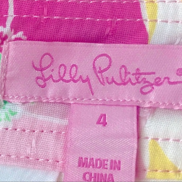 Lilly Pulitzer Pink & Green High Waisted Floral Print Skirt - Picture 2 of 7